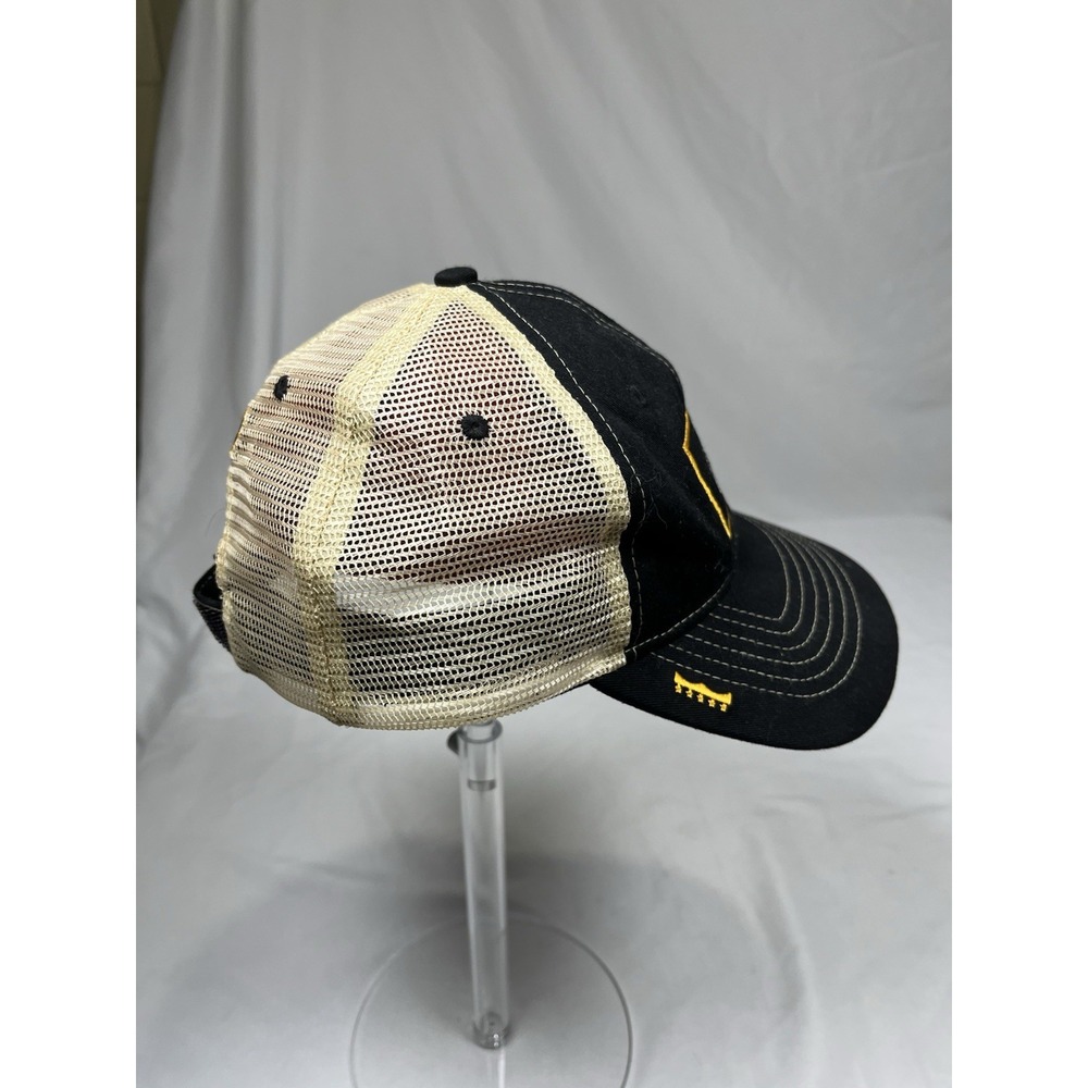 Iowa Hawkeyes Trucker Hat Black Tan Mesh Adjustable Strapback Herky Mascot Cap - Picture 4 of 5